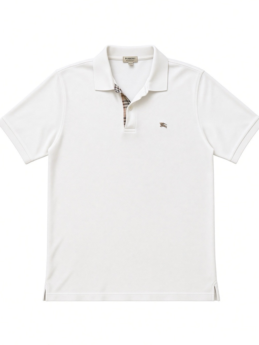 Burberry London Classic Fit White Polo Shirt Mens L Cotton Knight Logo Turkey